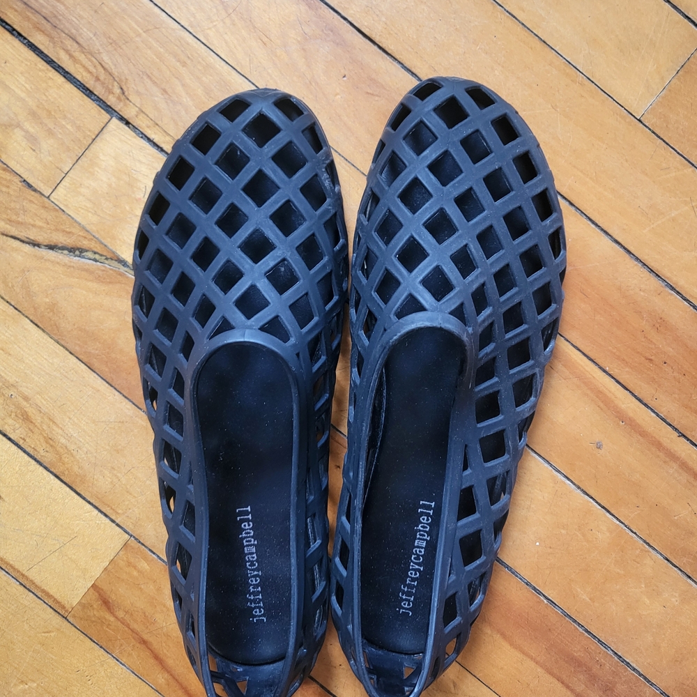 Jeffrey Campbell Black Lattice Ballet Flats